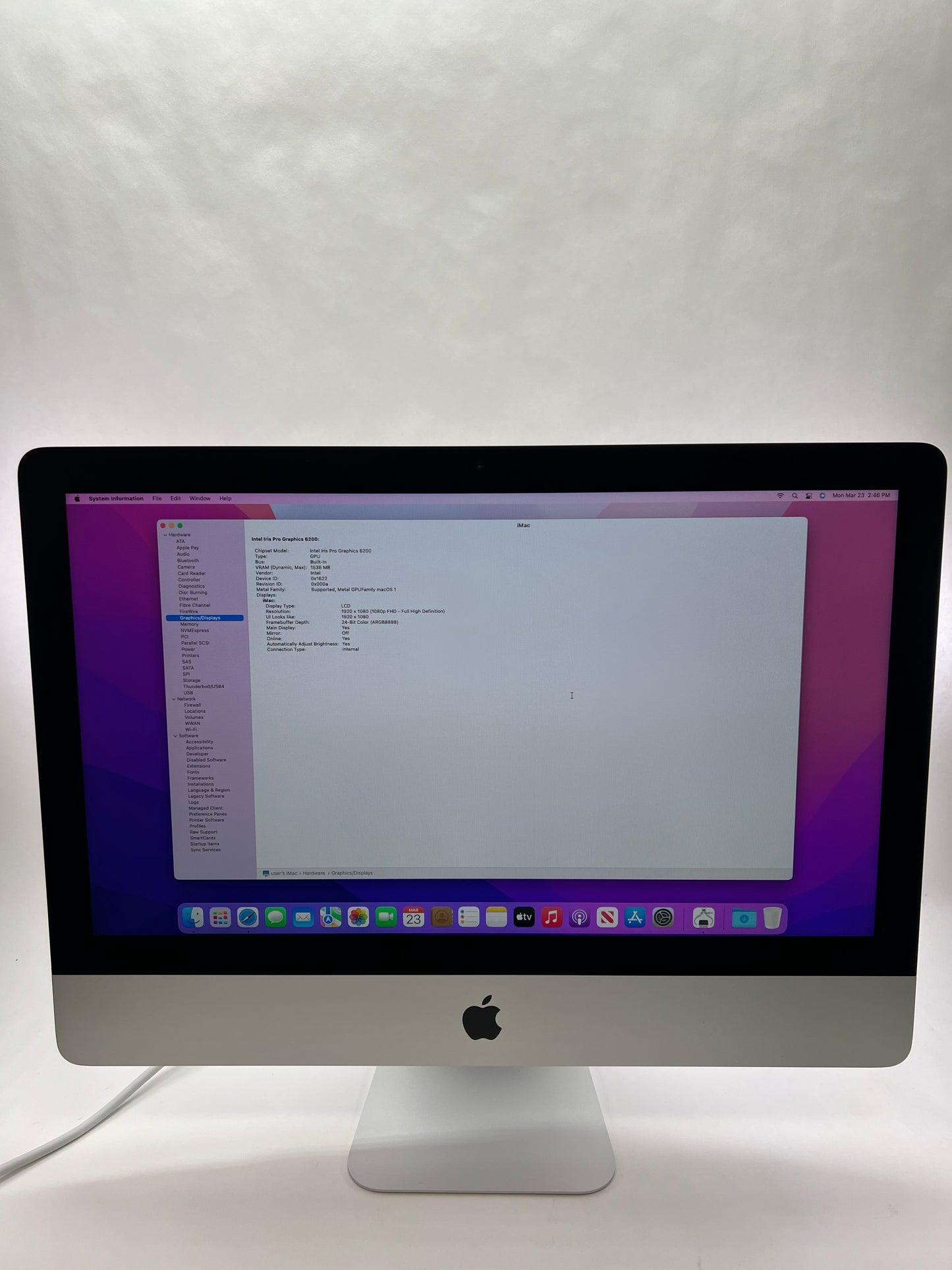 2015 Apple iMac 21.5" i7 3.1GHz 8GB RAM SSD Silver A1419
