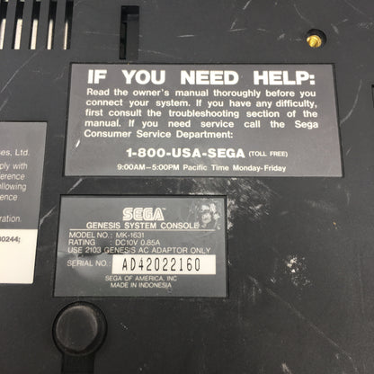 Sega Genesis Video Game Console Black MK-1631 w Controller and 3 Games