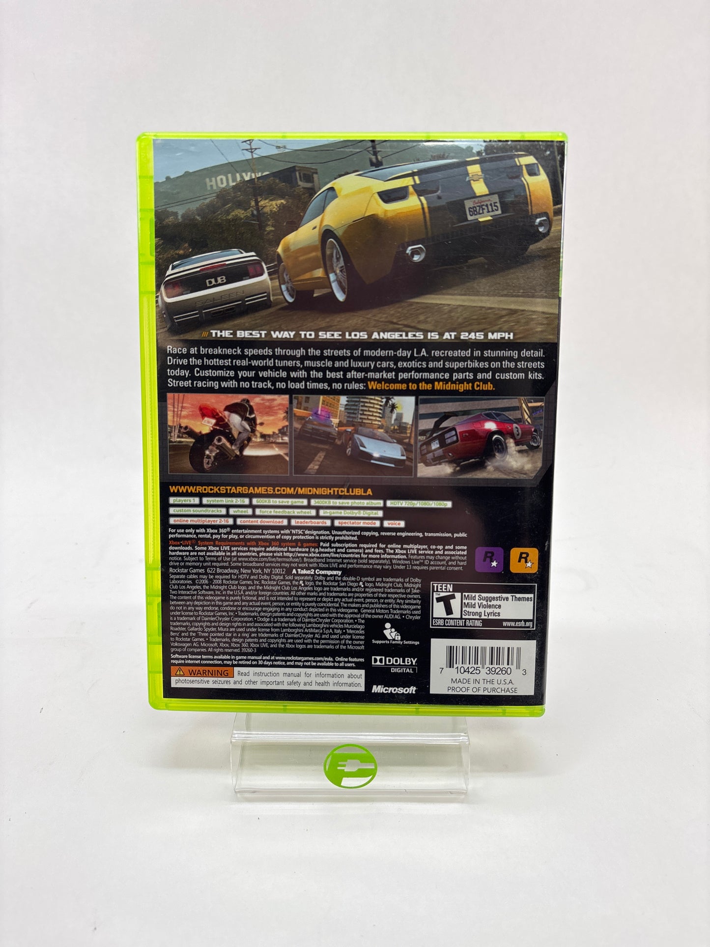 Midnight Club Los Angeles (Microsoft Xbox 360, 2008)