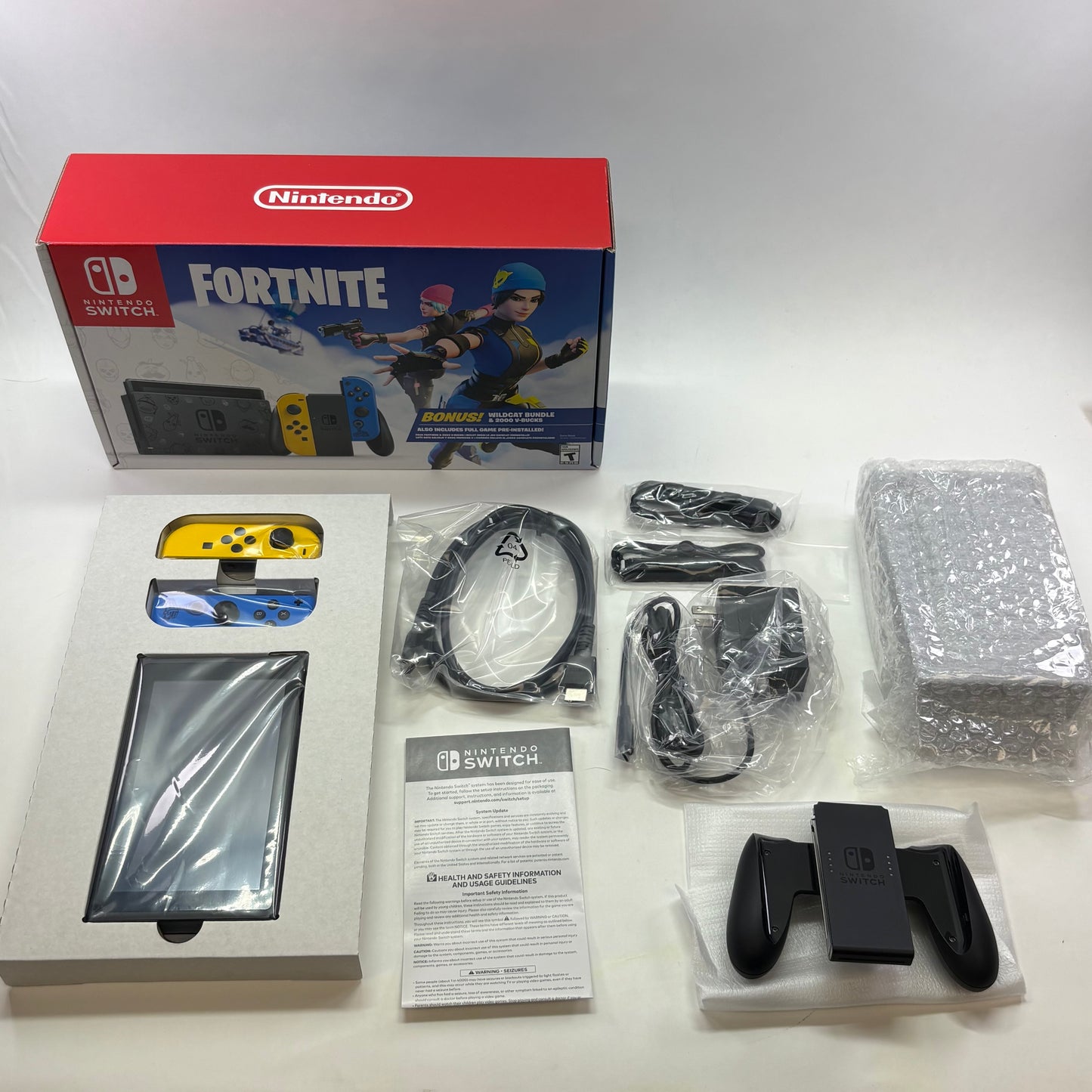 Nintendo Switch v1 Console Gaming System HAC-001 Fortnite Wildcat Edition