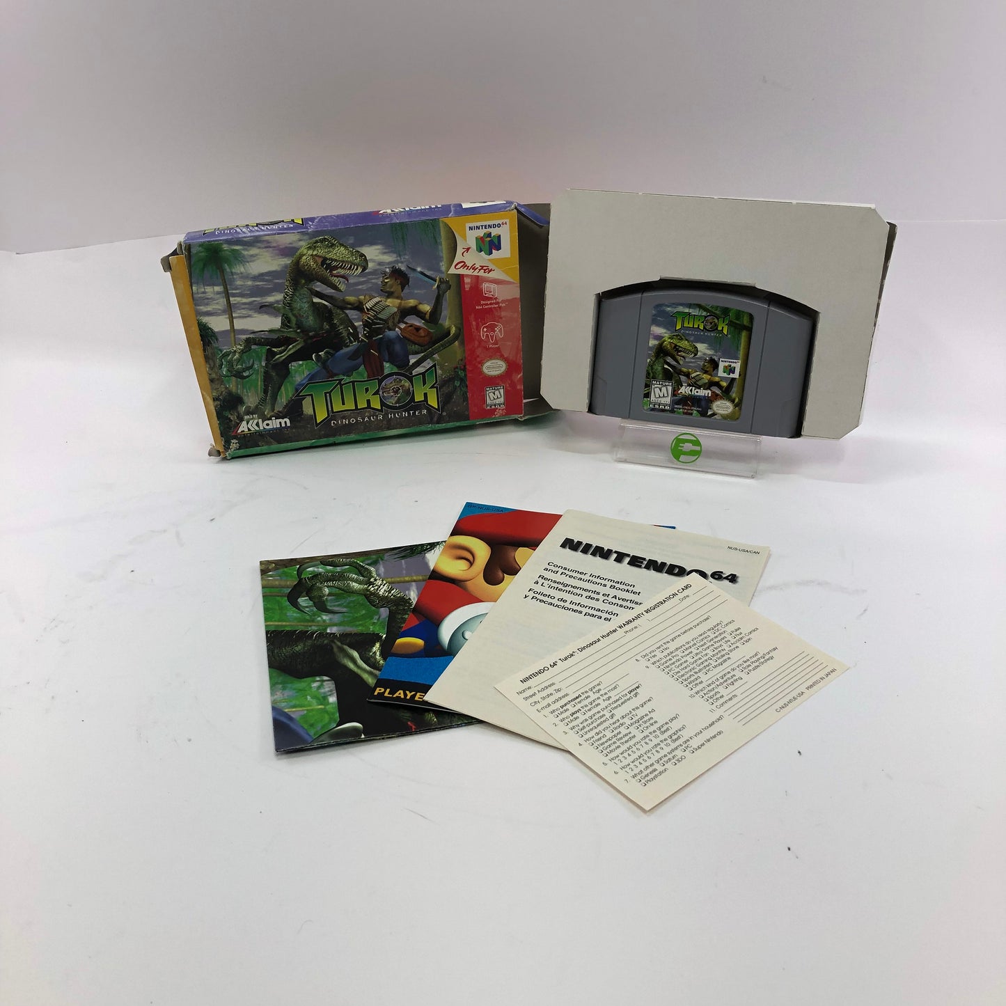 Turok Dinosaur Hunter (Nintendo 64 N64, 1997) Original Box w Poster and Inserts