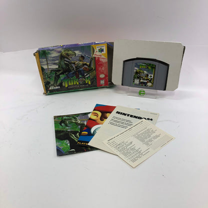 Turok Dinosaur Hunter (Nintendo 64 N64, 1997) Original Box w Poster and Inserts