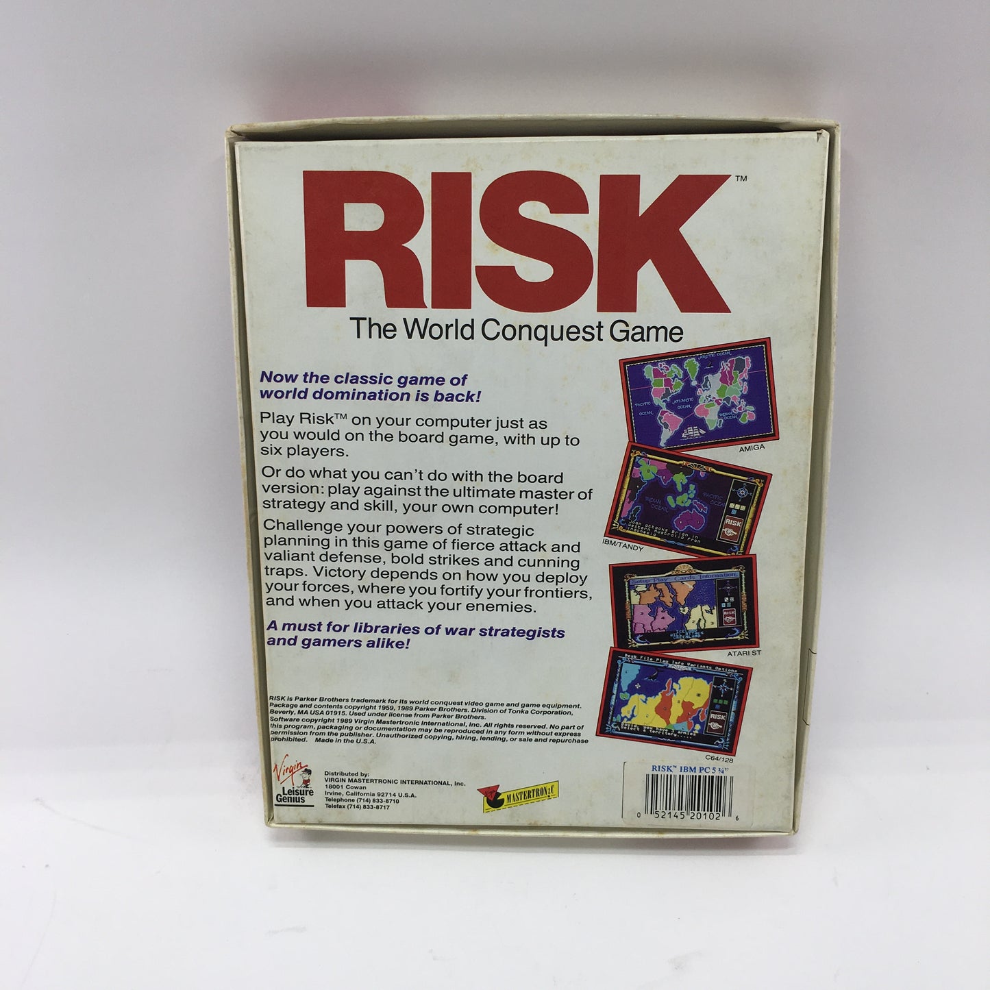 Risk The World Conquest Game (PC, 1989) Complete in Original Box, CIB