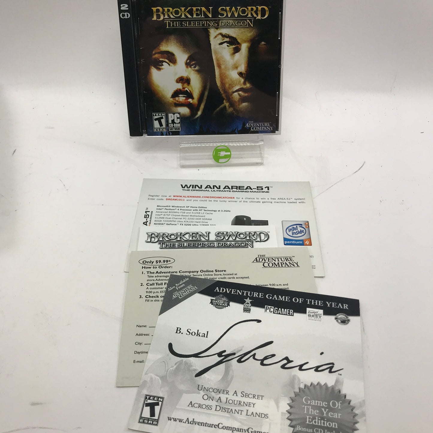 Broken Sword: The Sleeping Dragon (PC, 2003) Complete in Box CIB