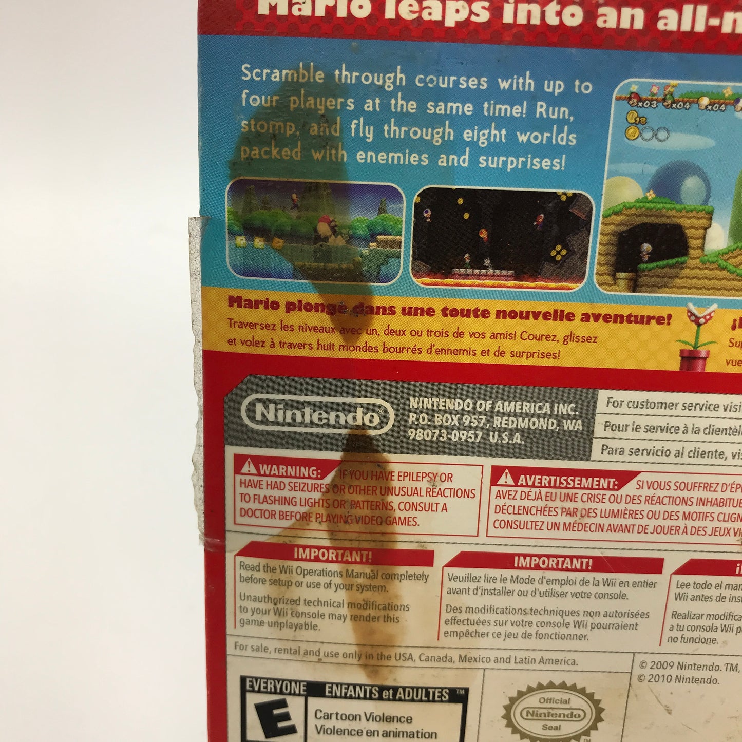 New Super Mario Bros. Wii (Nintendo Wii, 2009) Cardboard Sleeve