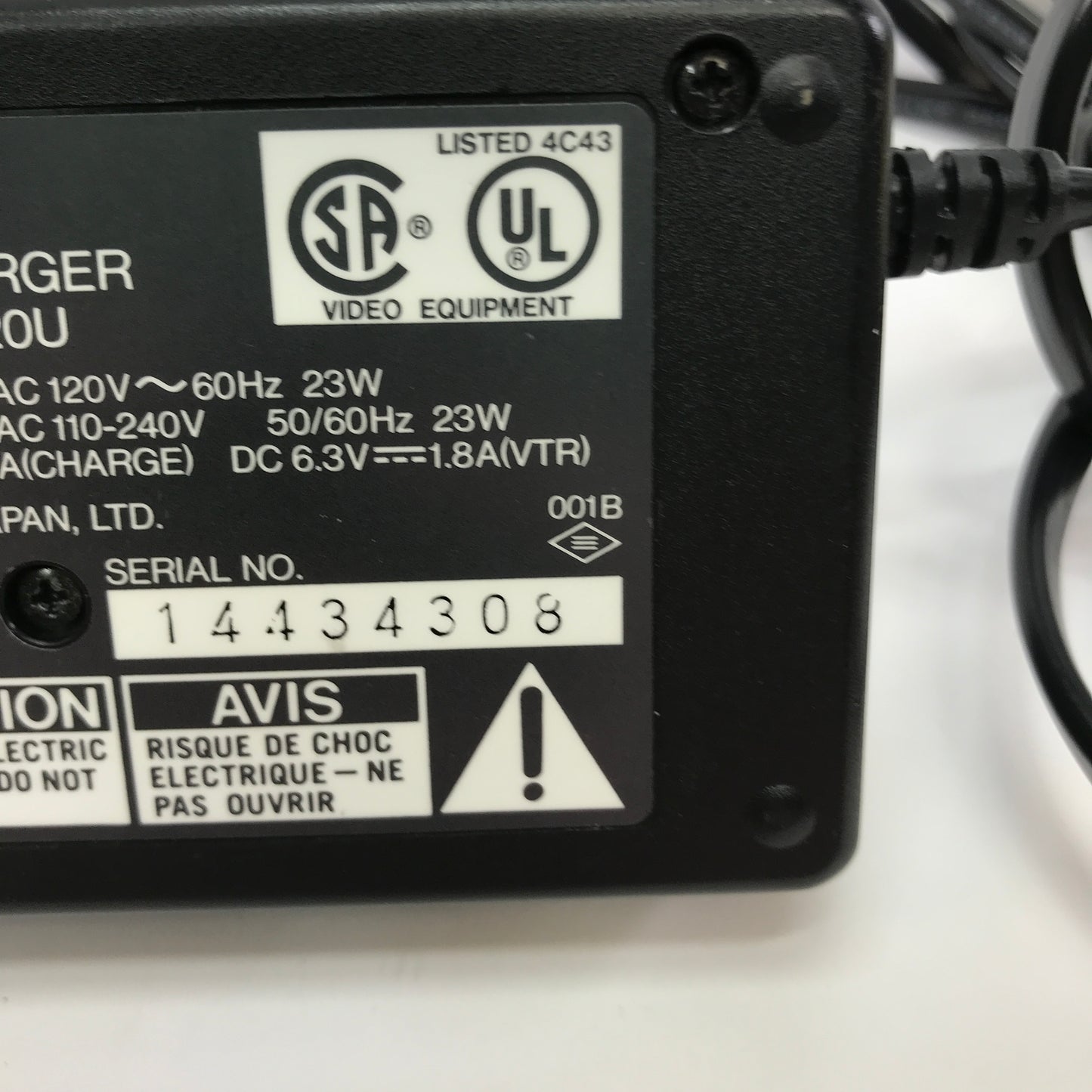 JVC AA-V20U AC Adapter Charger Camcorder Battery Charger OEM