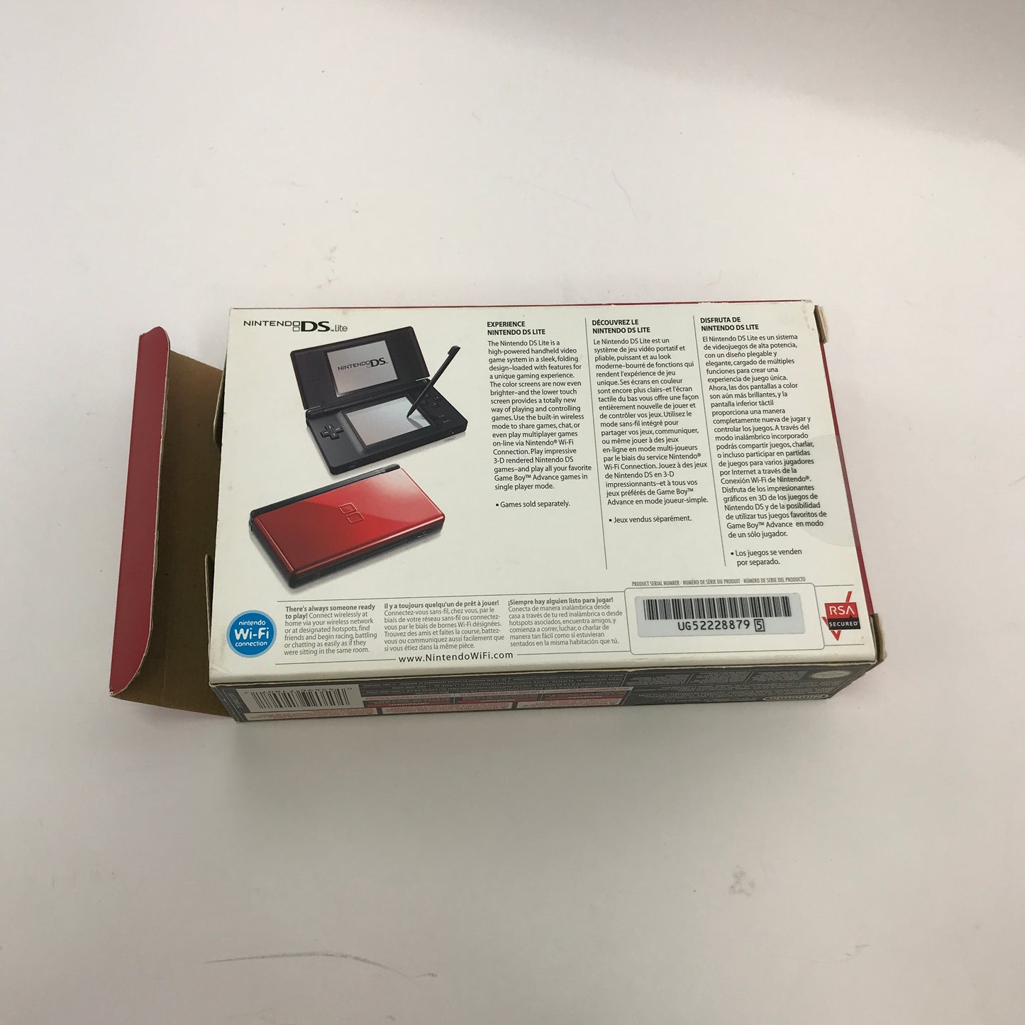 Nintendo DS Lite Handheld Game Console Only USG-001 Red w Original Box