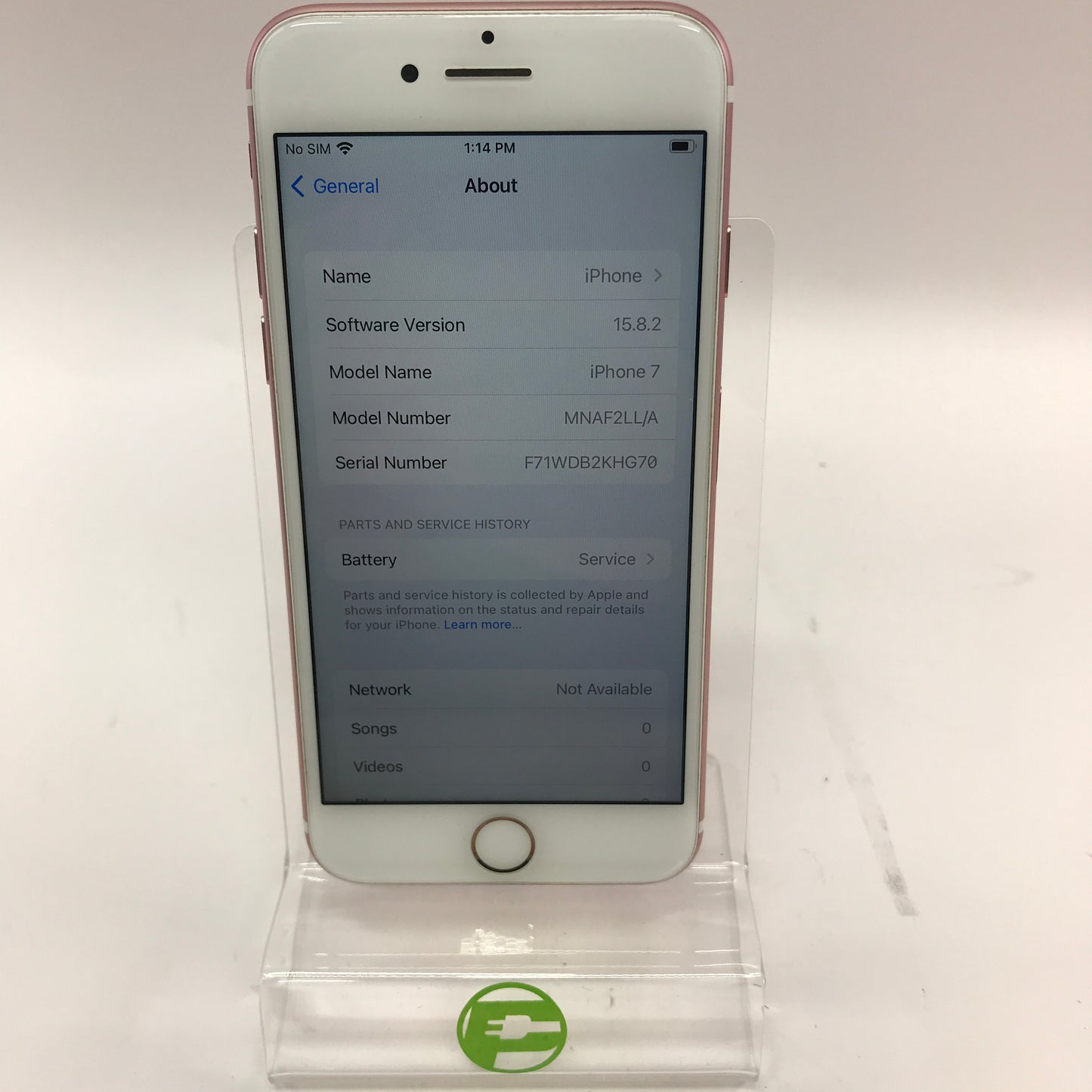 Broken Unlocked Apple iPhone 7 32GB 15.8.2 MNAF2LL/A Unresponsive Home Button
