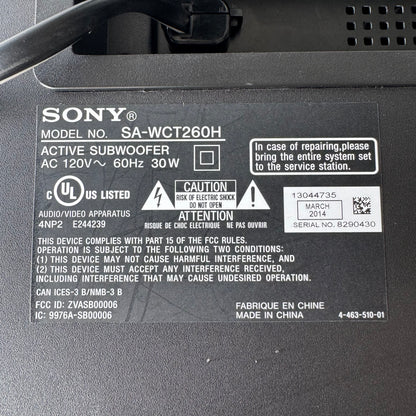 Sony SA-WCT260H Subwoofer Wireless  Read Desc
