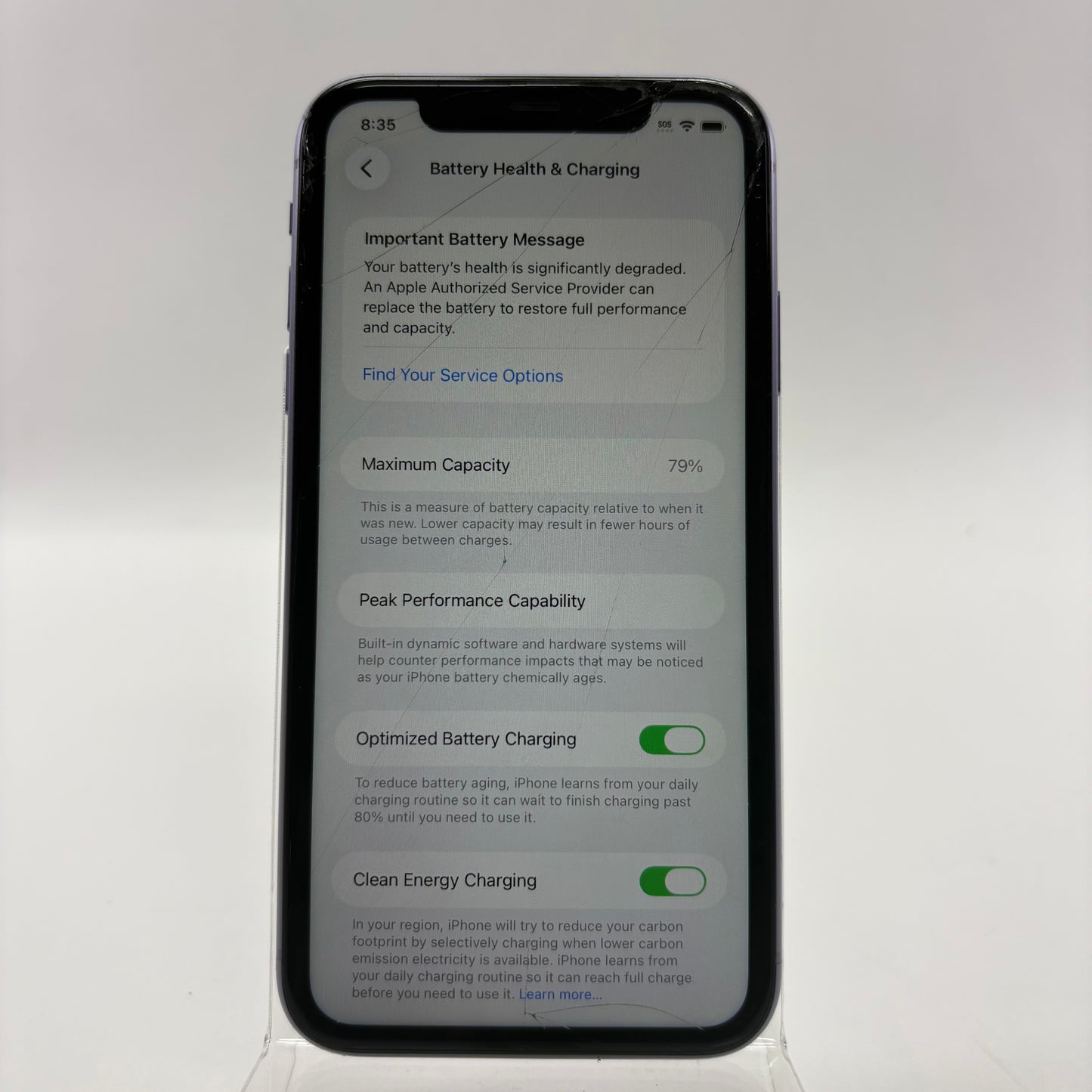 Broken T-Mobile Apple iPhone 11 64GB MWK52LL/A Read Description