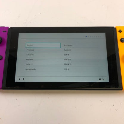 Nintendo Switch v2 Video Game Console Only HAC-001(-01) Wario Colors Joycon 
