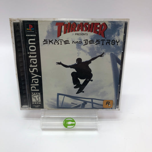 Thrasher Skate and Destroy (Sony PlayStation 1 PS1, 1999) CIB Tested and Working
