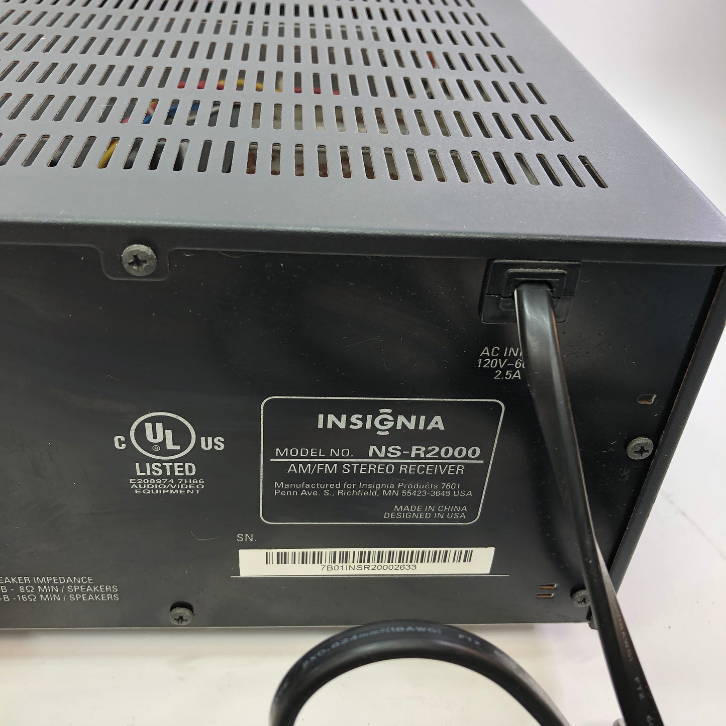 Insignia NS-R2000 AM/FM Stereo Receiver