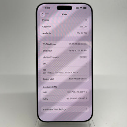 Factory Unlocked Apple iPhone 16 Pro Max 256GB Natural Titanium MYW63LL/A Read