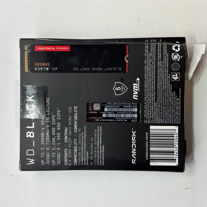 New SanDisk 2280mm Black SN850X 2TB M.2 NVMe Gen 4.0 x 4 SSD WDBB9G0020BNC-WRWM