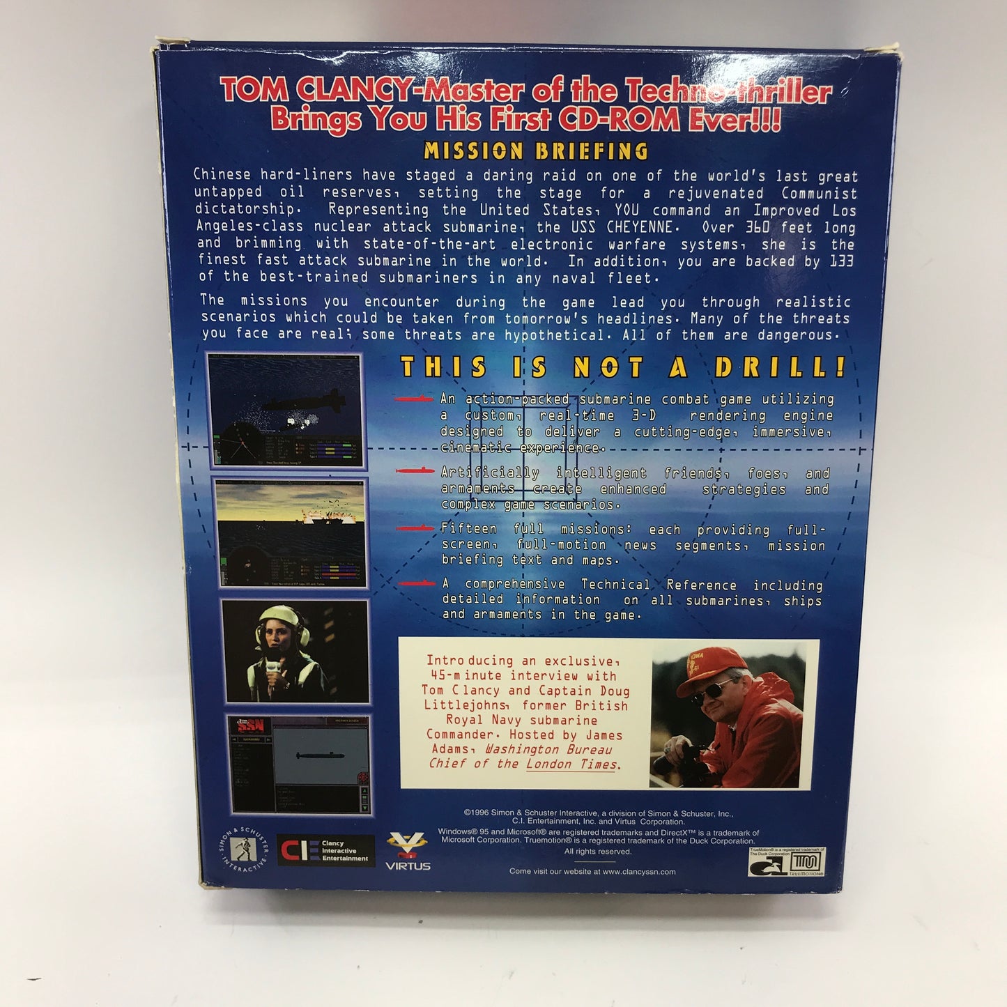 Tom Clancy: SSN (PC, 1996) Minty Disc, No Scratches, CIB