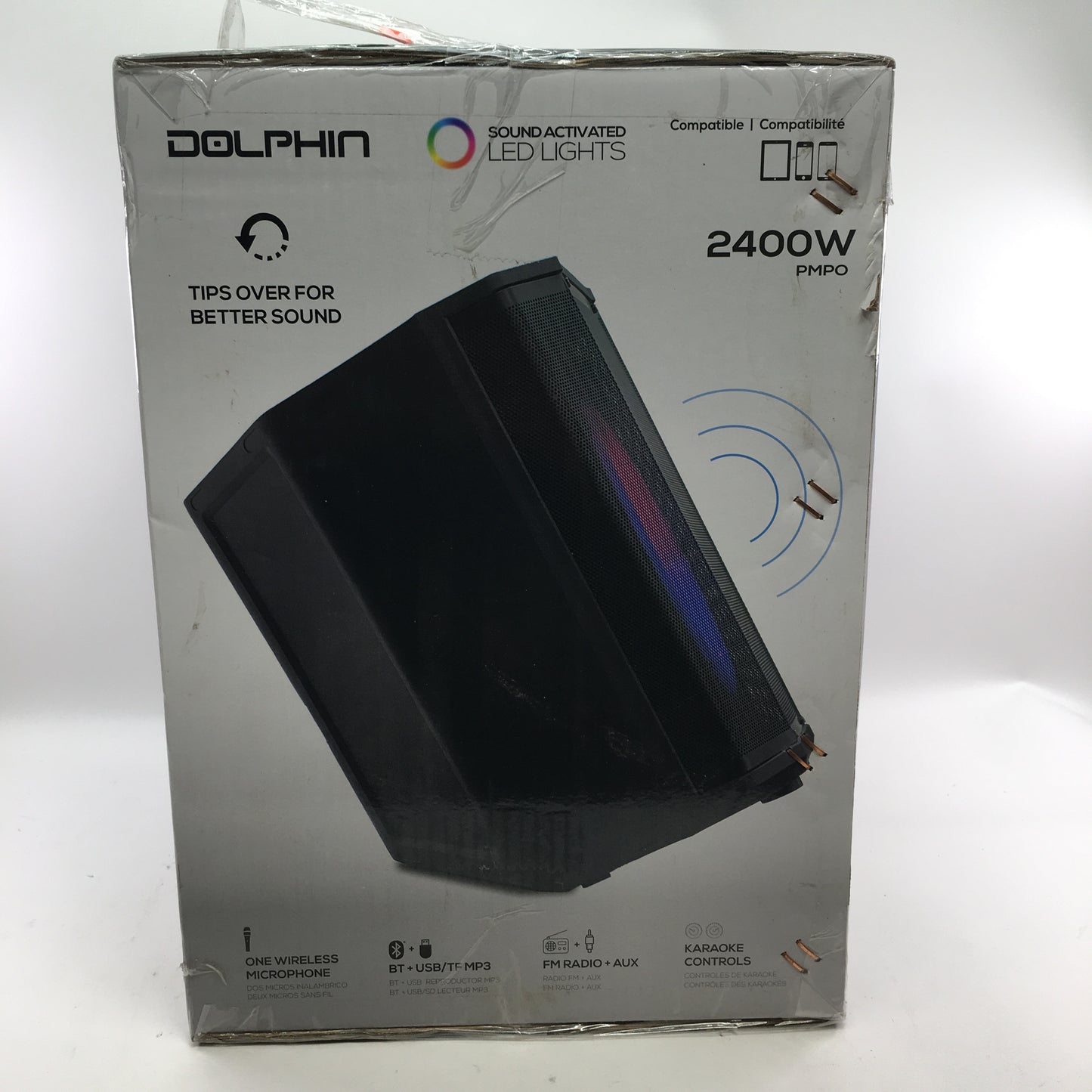 New Dolphin Bocina 8" Rechargeable Party Speaker Black SP-880RBT