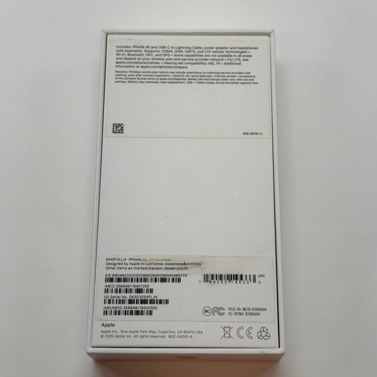 Factory Unlocked Apple iPhone SE 2nd Gen 64GB White MHGF3LL/A