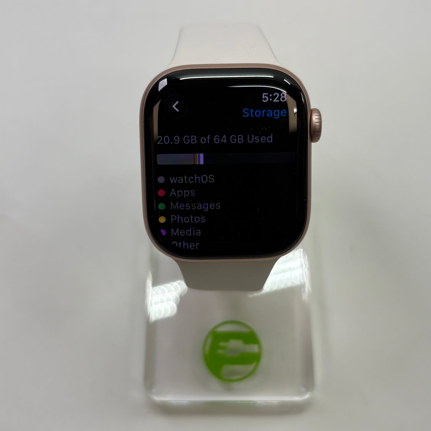 GPS Only Apple Watch Series 11 42MM Rose Gold Aluminum WhiteSport Band MEU04LW/A