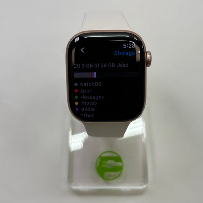 GPS Only Apple Watch Series 11 42MM Rose Gold Aluminum WhiteSport Band MEU04LW/A