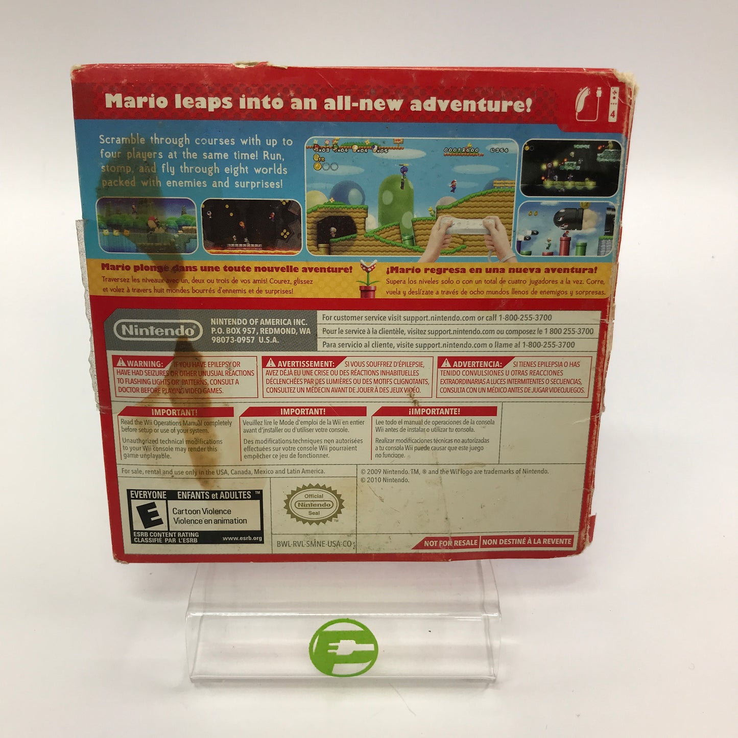 New Super Mario Bros. Wii (Nintendo Wii, 2009) Cardboard Sleeve