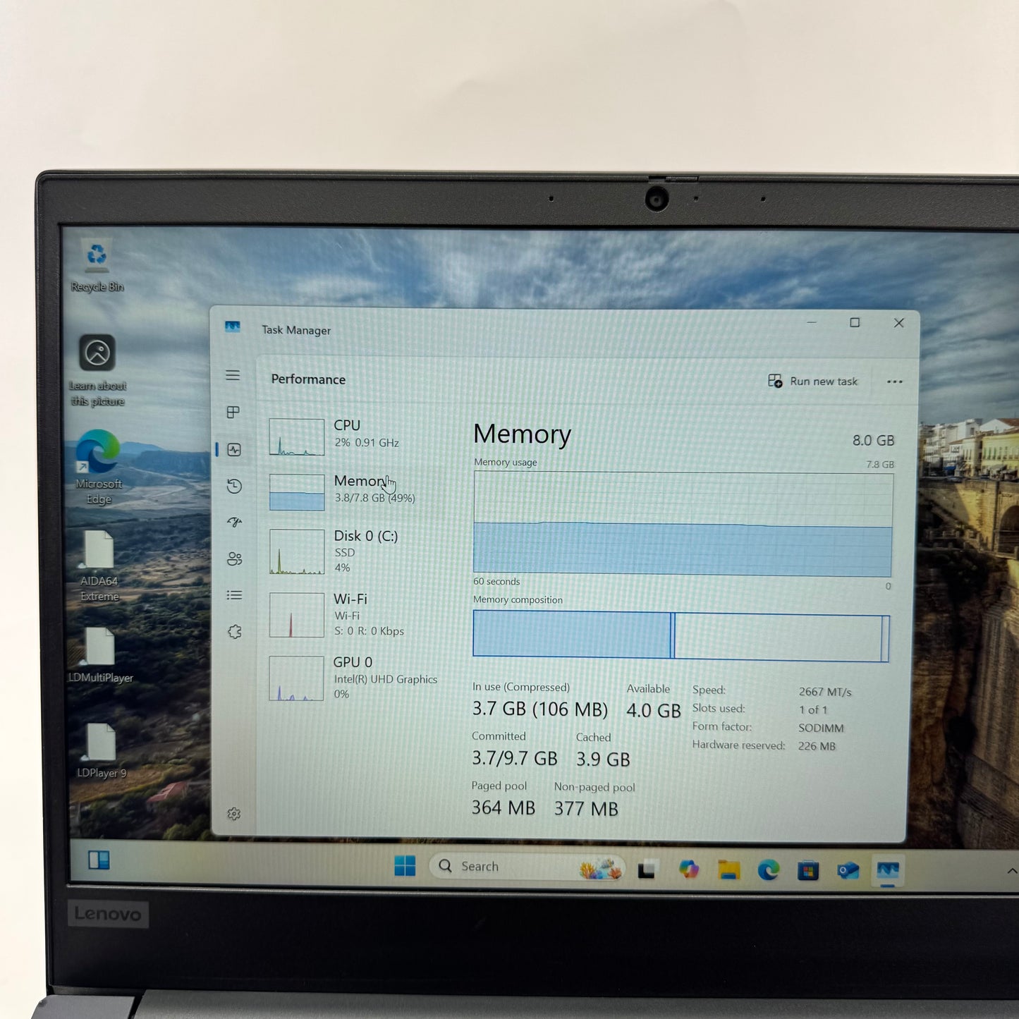 Lenovo ThinkPad E14 Gen 1 SL10W47313 14" i5-10210U 2.1GHz 8GB RAM 500GB SSD