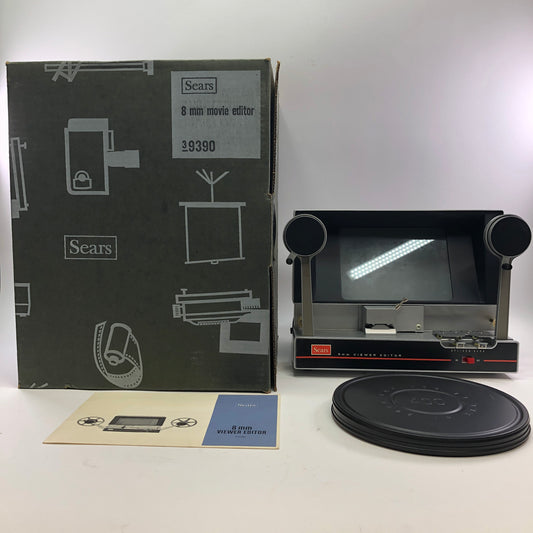 Sears 3 9390 8mm Viewer Editor w Empty Reel and Original Box