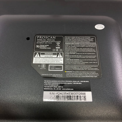 Proscan pdvd1332 Portable DVD Player 13.3" Screen CD Player with SD Card Slot