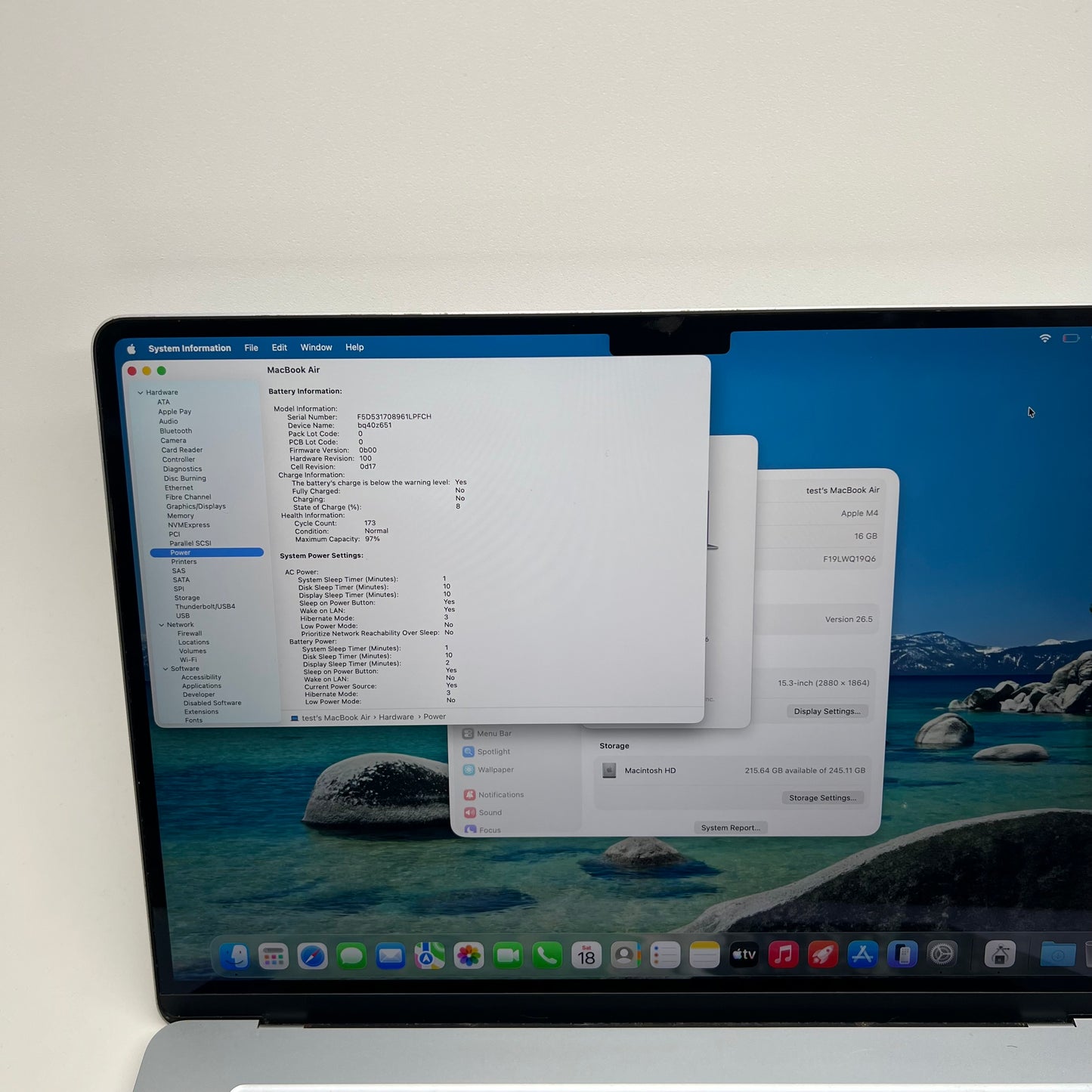 2025 Apple MacBook Air 15" M4 10C GPU 4.5GHz 16GB RAM 256GB SSD A3241