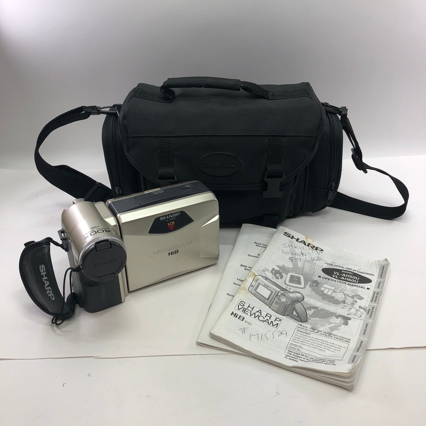 Broken Sharp Viewcam Hi 8 Hi-8 Analog Camcorder VL-AH50 Bad Battery, Untested