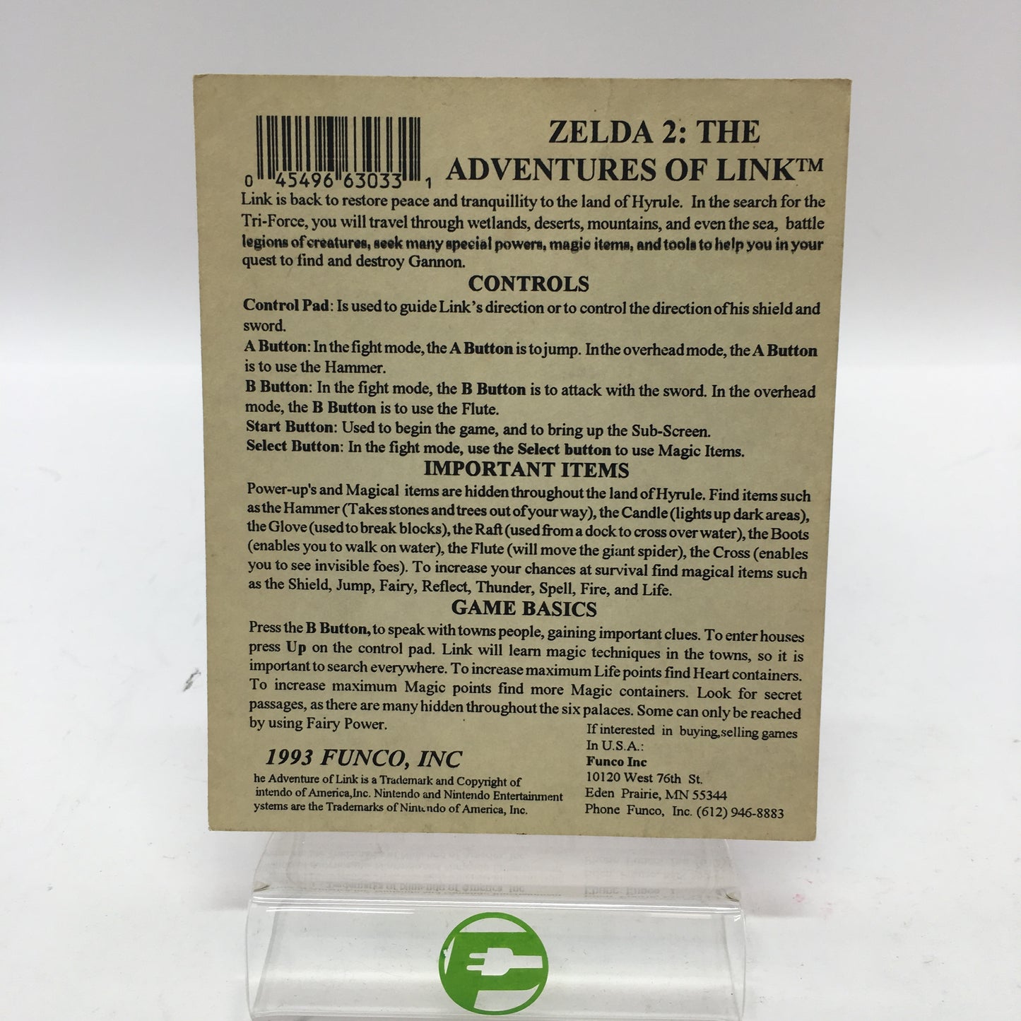 The Adventure of Link Zelda II (Nintendo NES, 1985) Tested Works