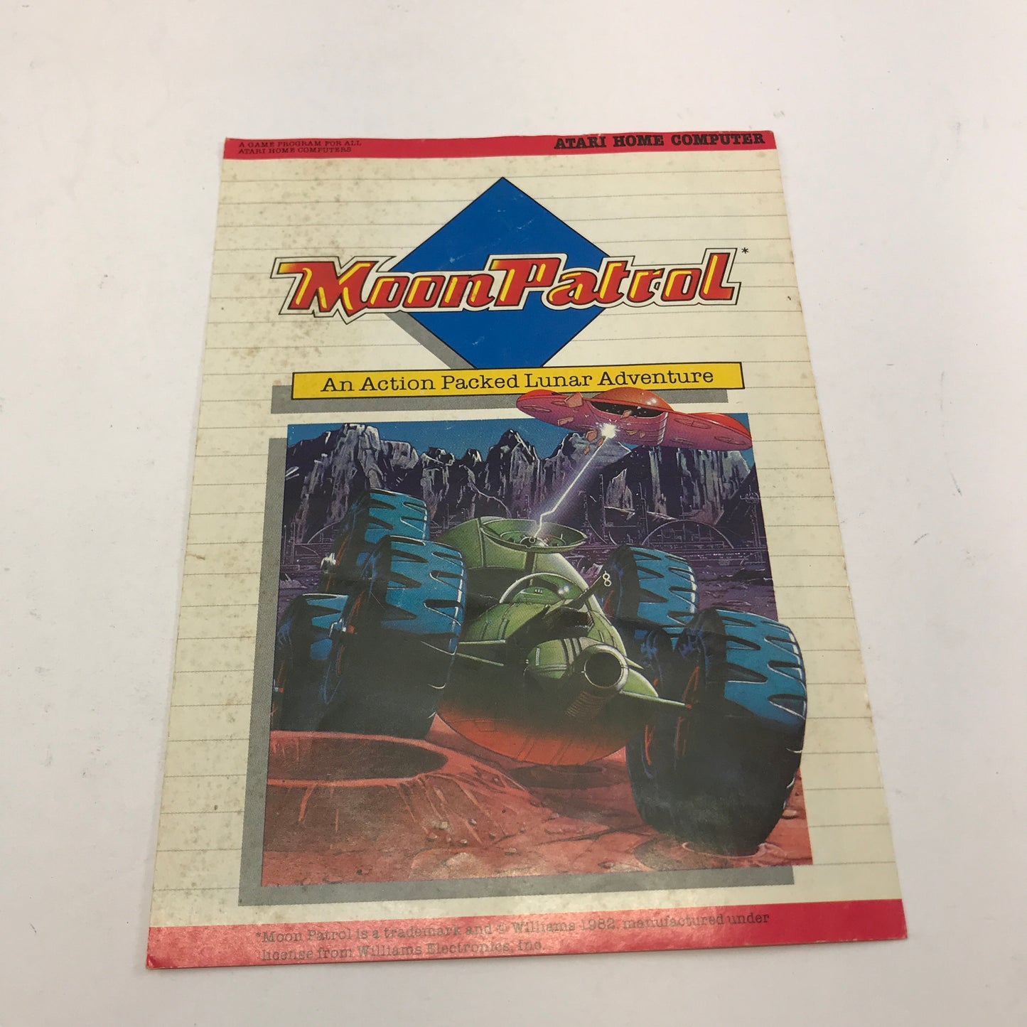Moon Patrol (Atari 400, 1982) Cartridge and Manual Only