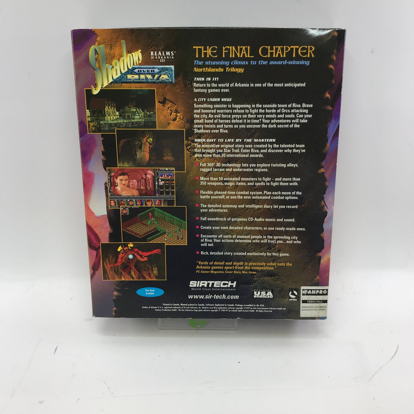 Realms of Arkania III: Shadows over Riva (PC, 1997) in Original Big Box w Manual
