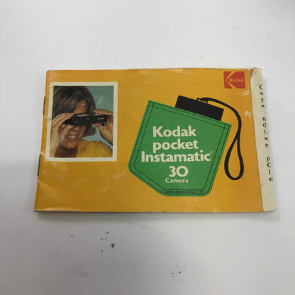 Kodak Pocket Instamatic 30 35MM Film Camera w/ Magic Cube, Extender and Manual