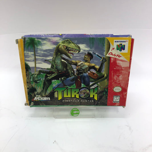 Turok Dinosaur Hunter (Nintendo 64 N64, 1997) Original Box w Poster and Inserts