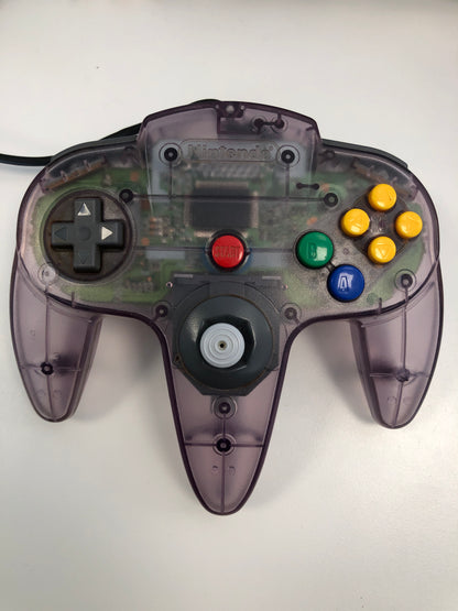 Nintendo 64 With 2 Atomic Purple Controllers Video Game Console NUS-001 Black