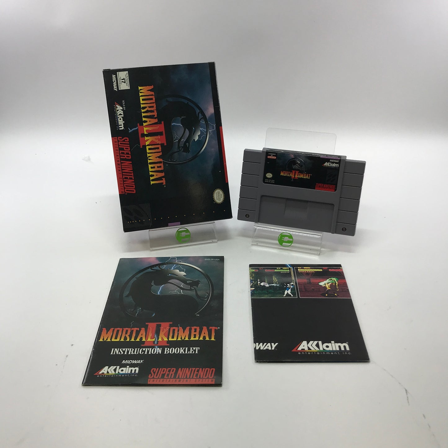 Mortal Kombat II (Super Nintendo SNES, 1994) Tested Works