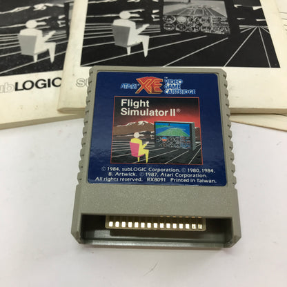 Flight Simulator II (Atari XE, 1986) Cartridge and Manuals Only