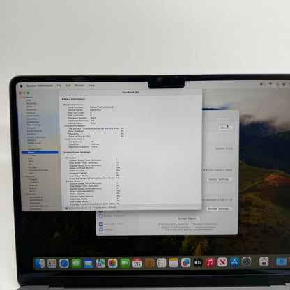 2024 Apple MacBook Air 13.6" M3 8C GPU 4.0GHz 8GB RAM 256GB SSD A3113