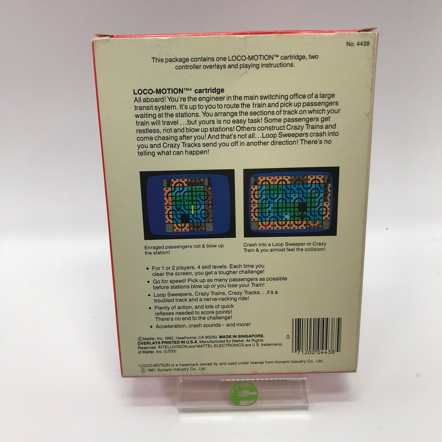Loco-Motion (Mattel Intellivision, 1981) Complete in Original Box w Overlays CIB