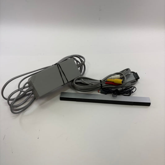 Genuine Nintendo Wii Power Cord AV Cable and Sensor OEM Original Bar Bundle Lot