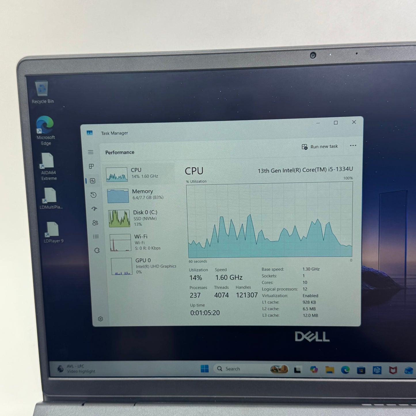 Dell 15 DC15250 15.6" i5-1334U 1.3GHz 8GB RAM 512GB SSD