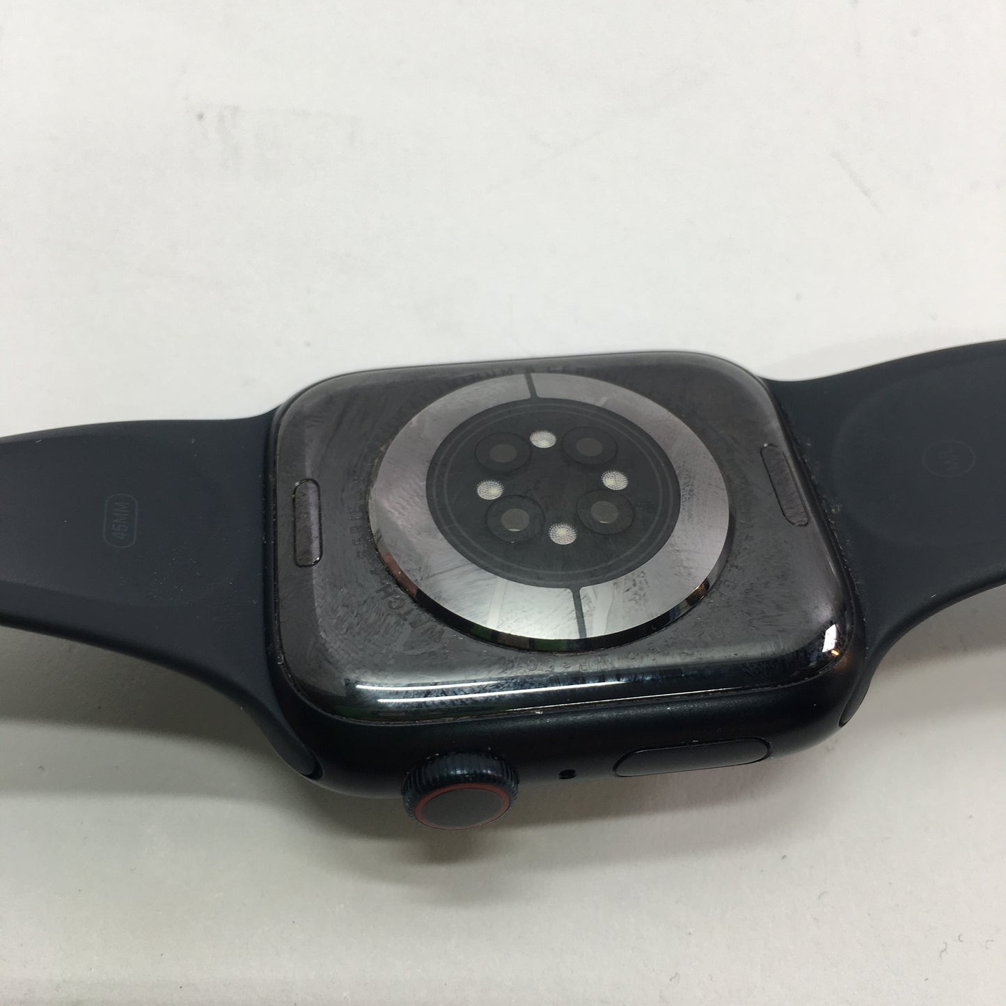 GPS Only Apple Watch Series 8 45MM Black Aluminum Blue Sport Band NVS