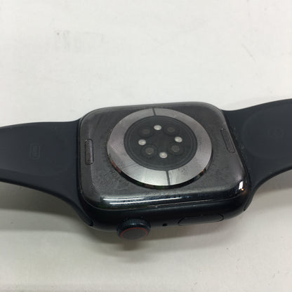 GPS Only Apple Watch Series 8 45MM Black Aluminum Blue Sport Band NVS