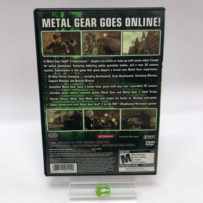Metal Gear Solid 3 Subsistence (Sony PlayStation 2 PS2, 2006) CIB