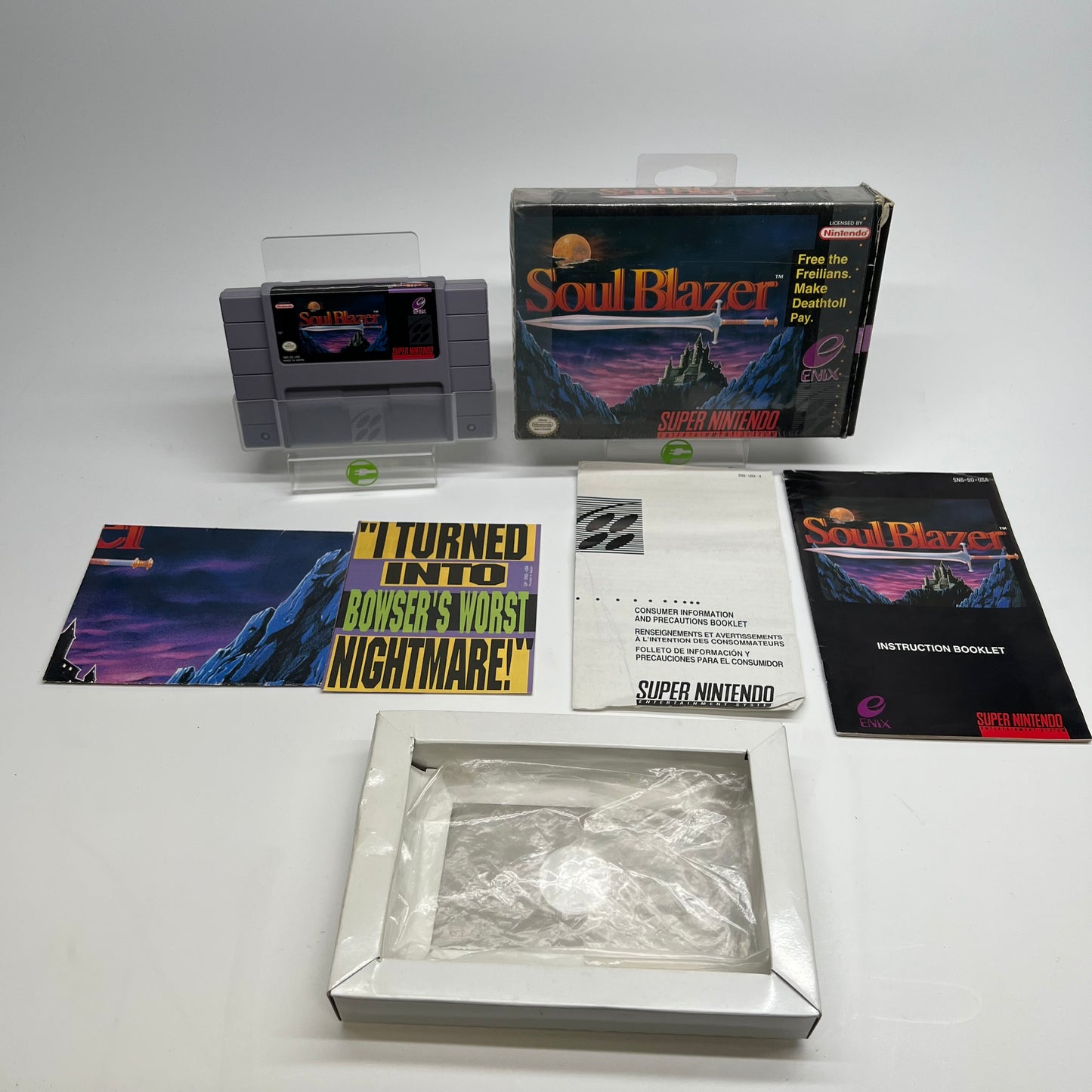 Soul Blazer (Super Nintendo SNES, 1992) Complete In Box CIB