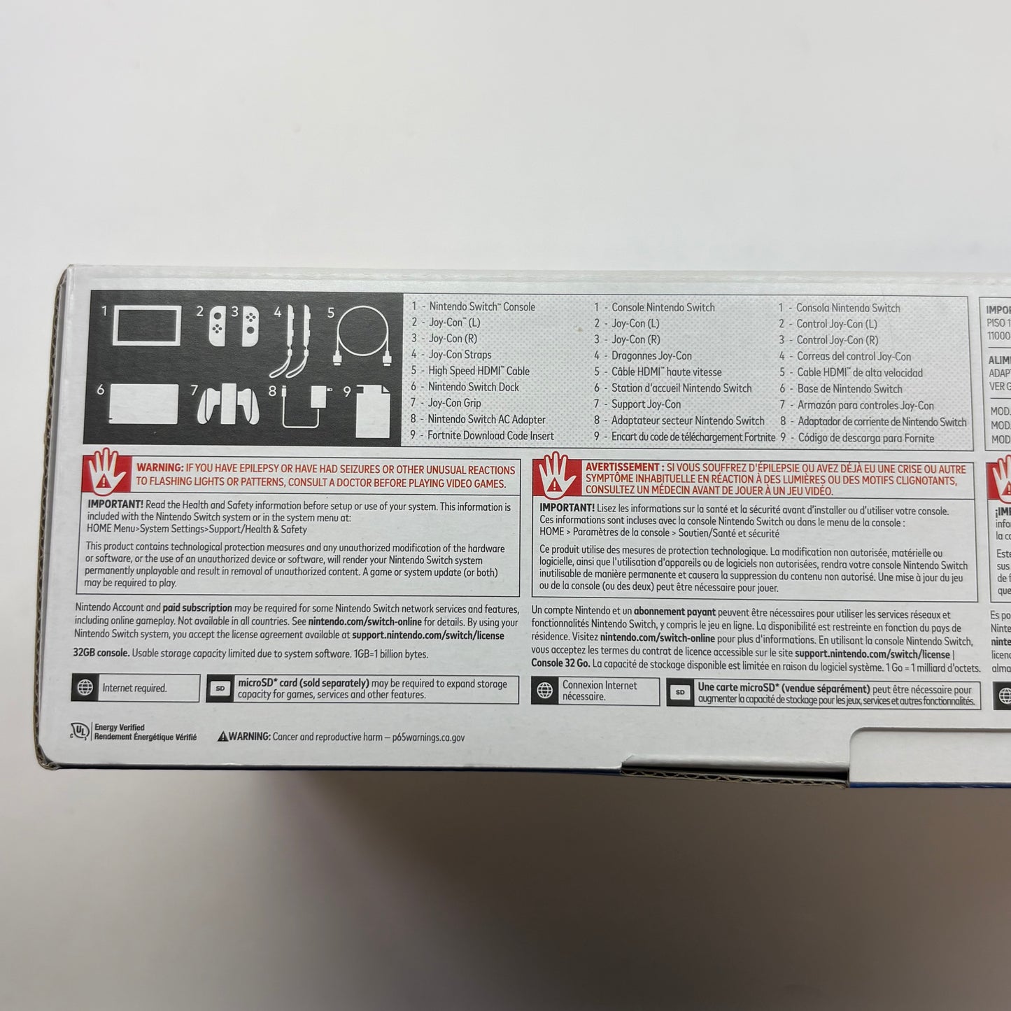 Nintendo Switch v1 Console Gaming System HAC-001 Fortnite Wildcat Edition