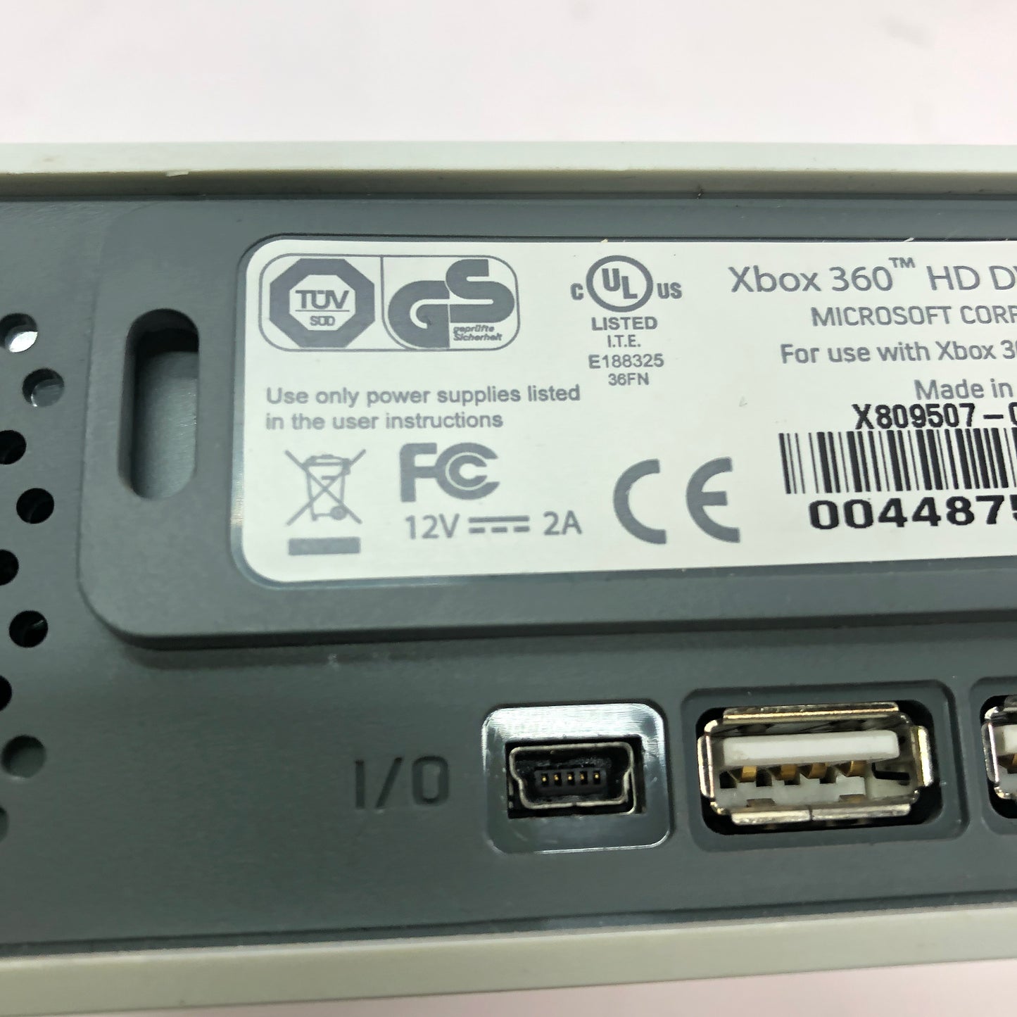 Microsoft XBox 360 HD DVD Player White X809507-006 For Xbox 360