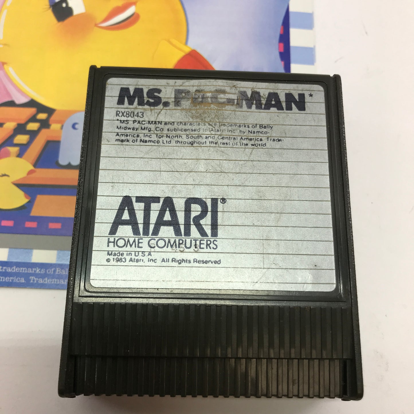 Ms. Pac-Man (Atari 400, 1982) Cartridge and Manual Only