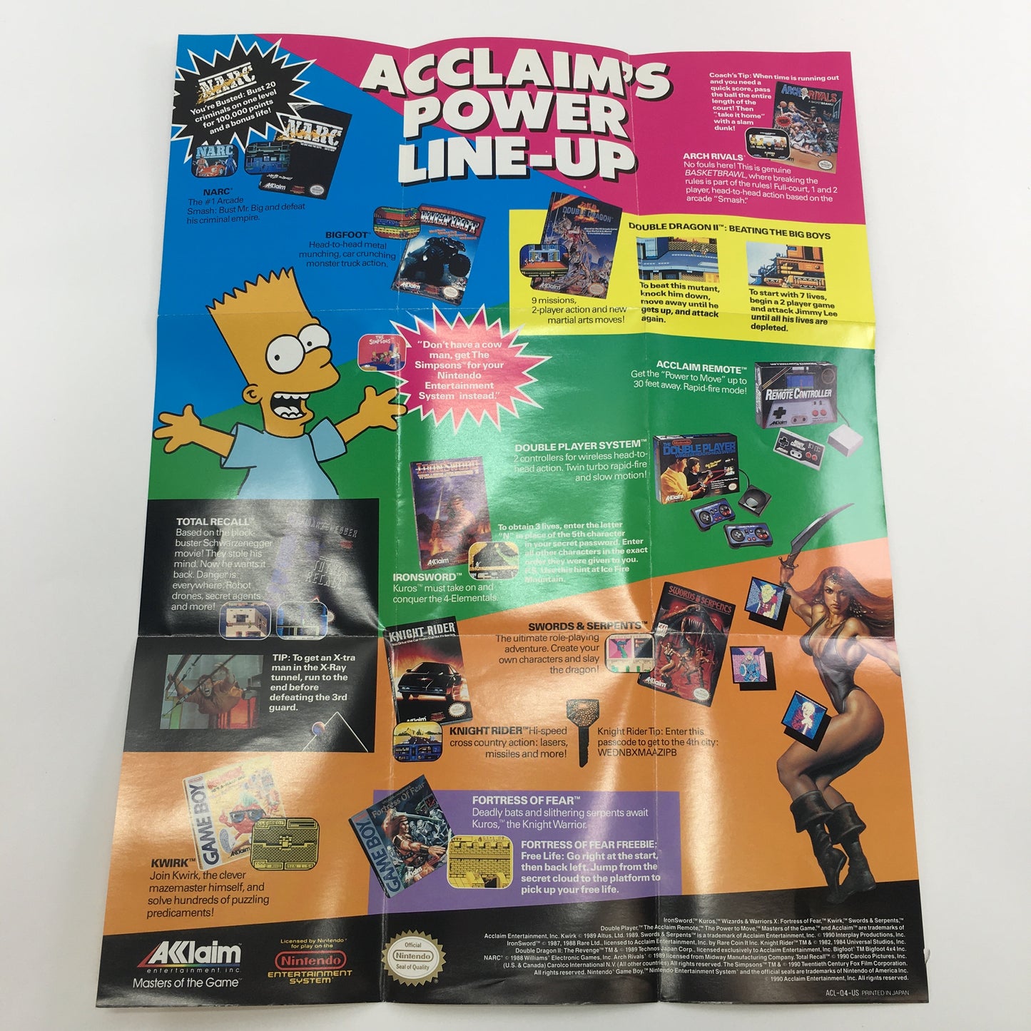 Arch Rivals (Nintendo NES, 1990) Tested CIB Original Box and Rare Poster